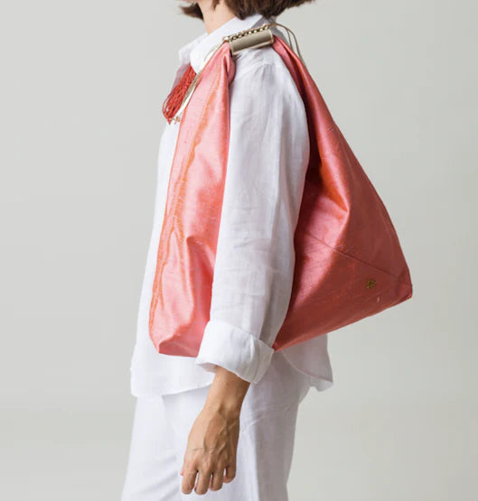 Mini Agnes In Rose Tan Silk