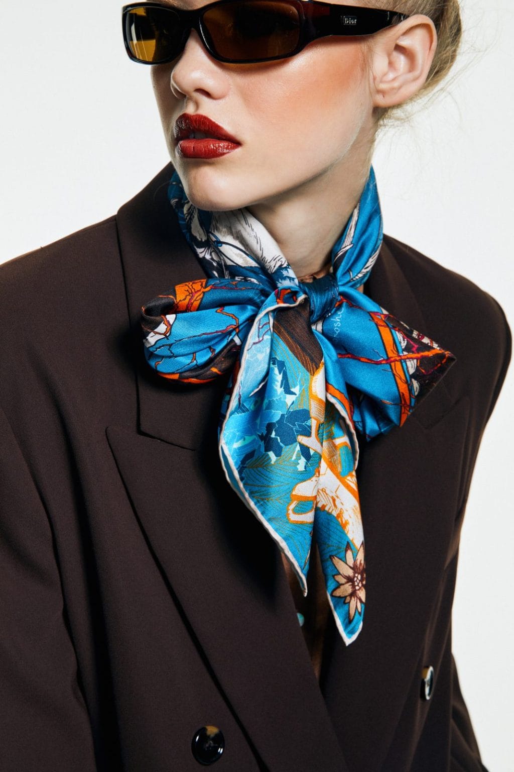 Snow Ball & Turquoise and Orange - Scarf