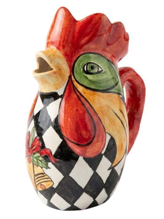 Monochrome Rooster Ceramic Carafe