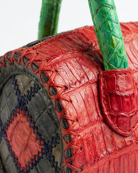 Mykonos Croco Leather Handbag