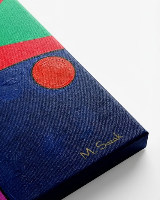 Mysterious Gaze 80 × 60 cm Surrealist Geometric Abstraction Oil Painting On Canvas