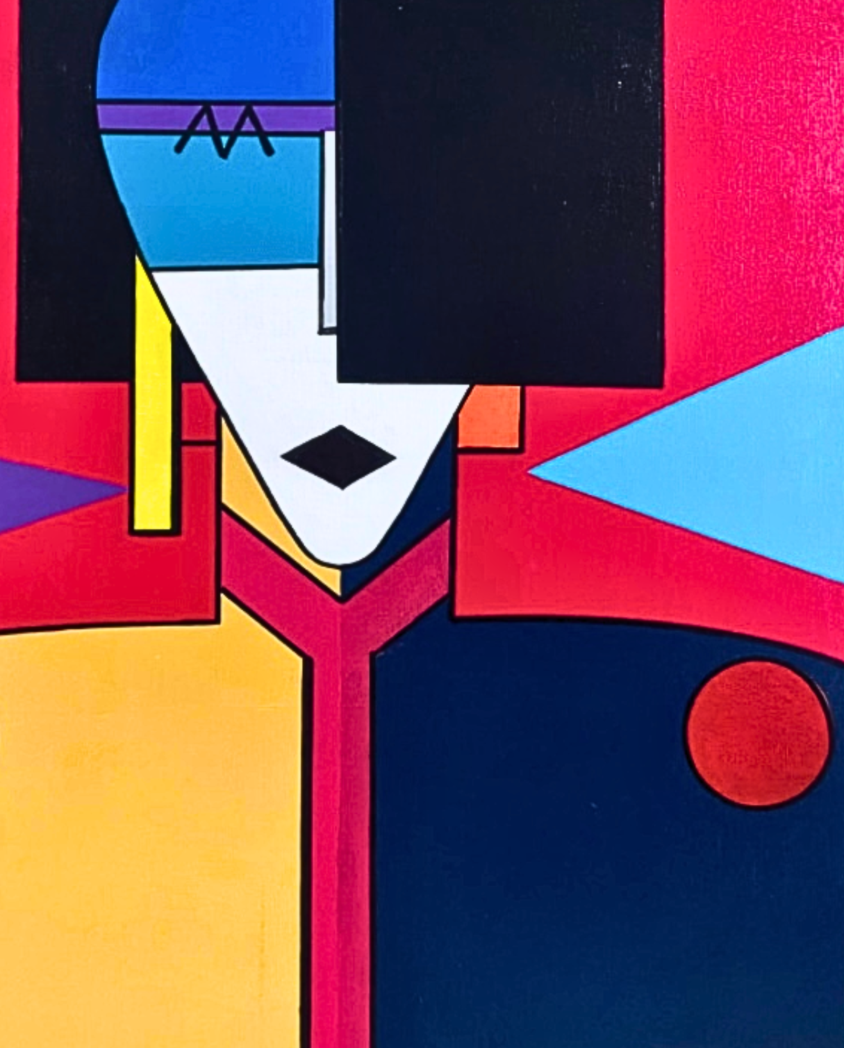 Mysterious Gaze 80 × 60 cm Surrealist Geometric Abstraction Oil Painting On Canvas