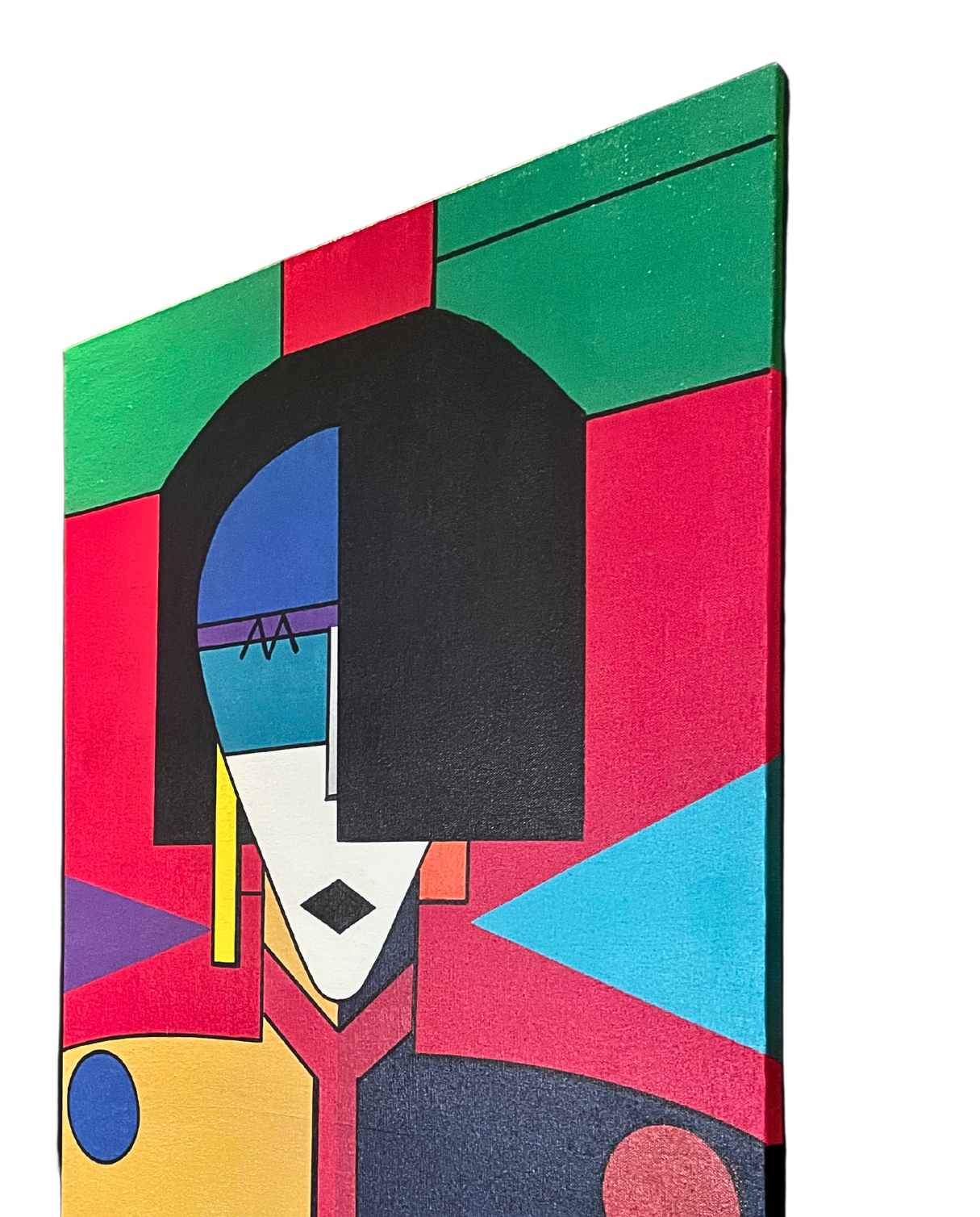 Mysterious Gaze 80 × 60 cm Surrealist Geometric Abstraction Oil Painting On Canvas