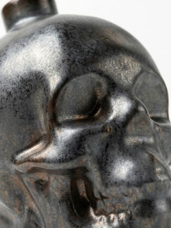 Noirflame Handmade Black Skull Candle Holder