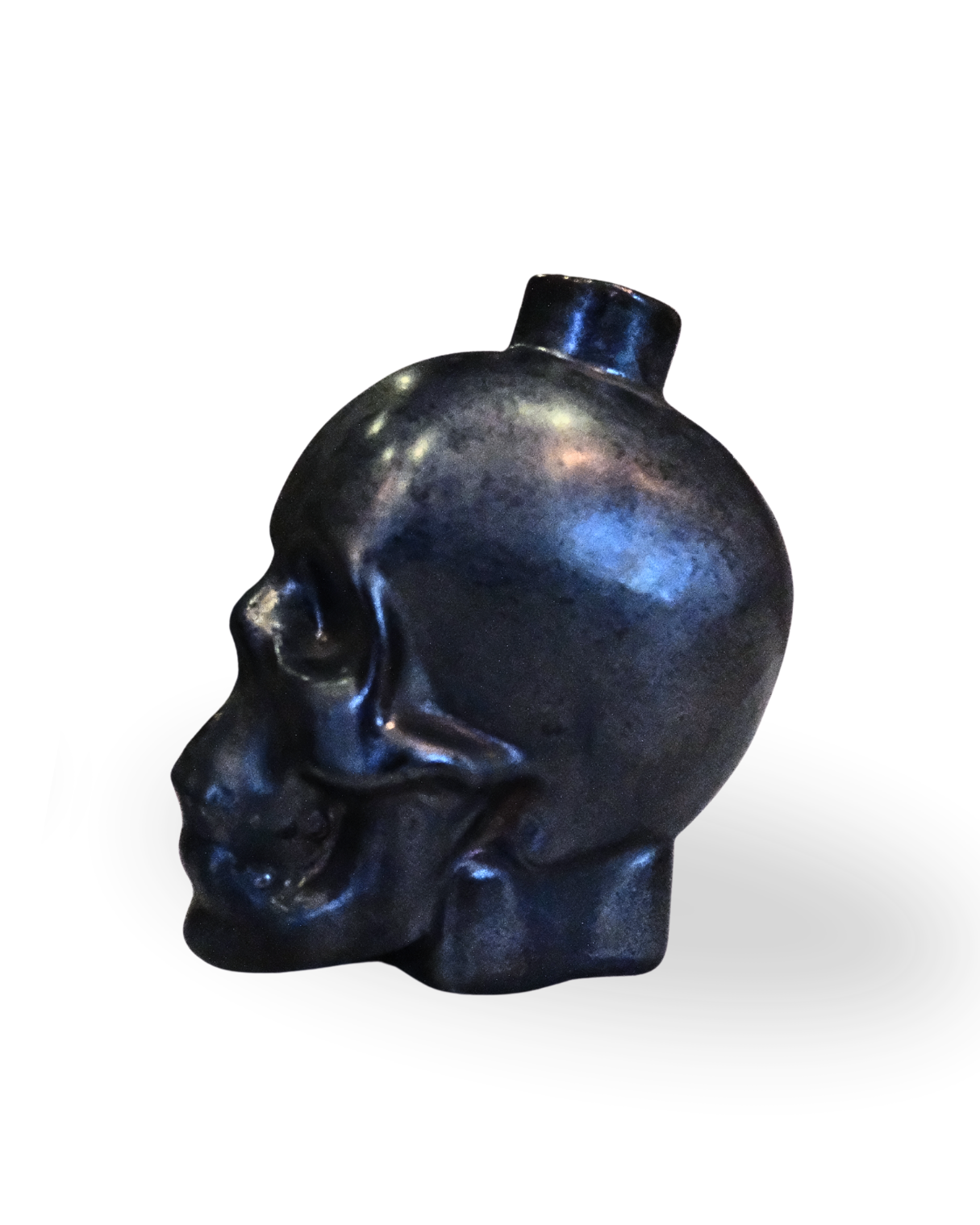 Noirflame Handmade Black Skull Candle Holder