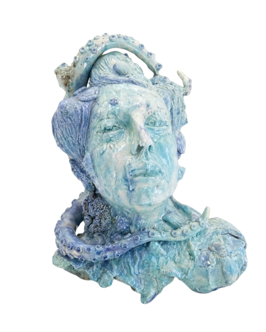 Oceanmind 32×20 cm Surrealist Figurative Ceramic Sculpture