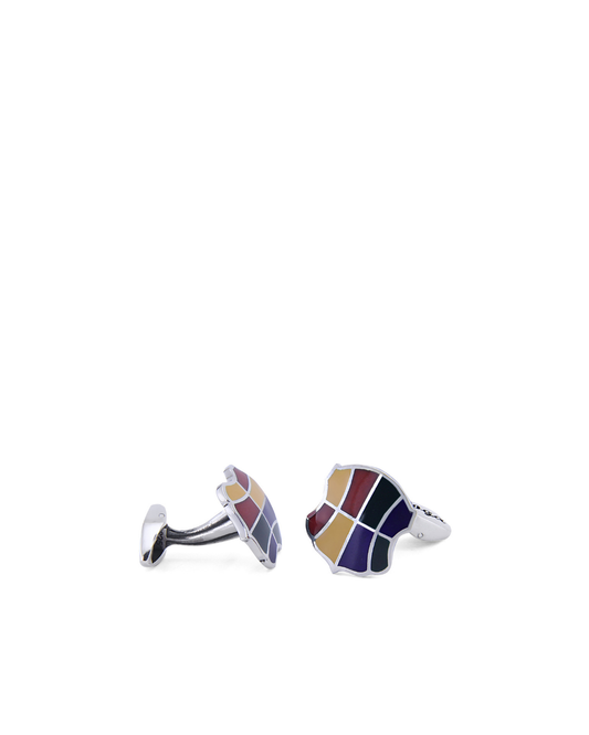 Octal Shield Silver Cufflinks