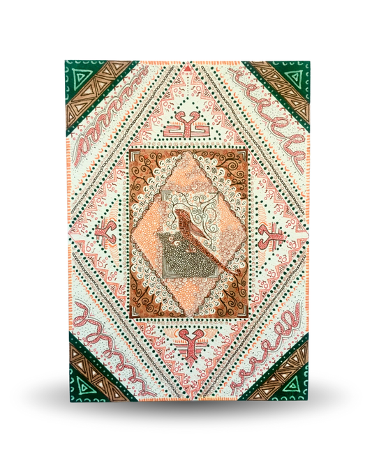 Oriental Bird 17x24cm Archival Ink & Marker Drawing