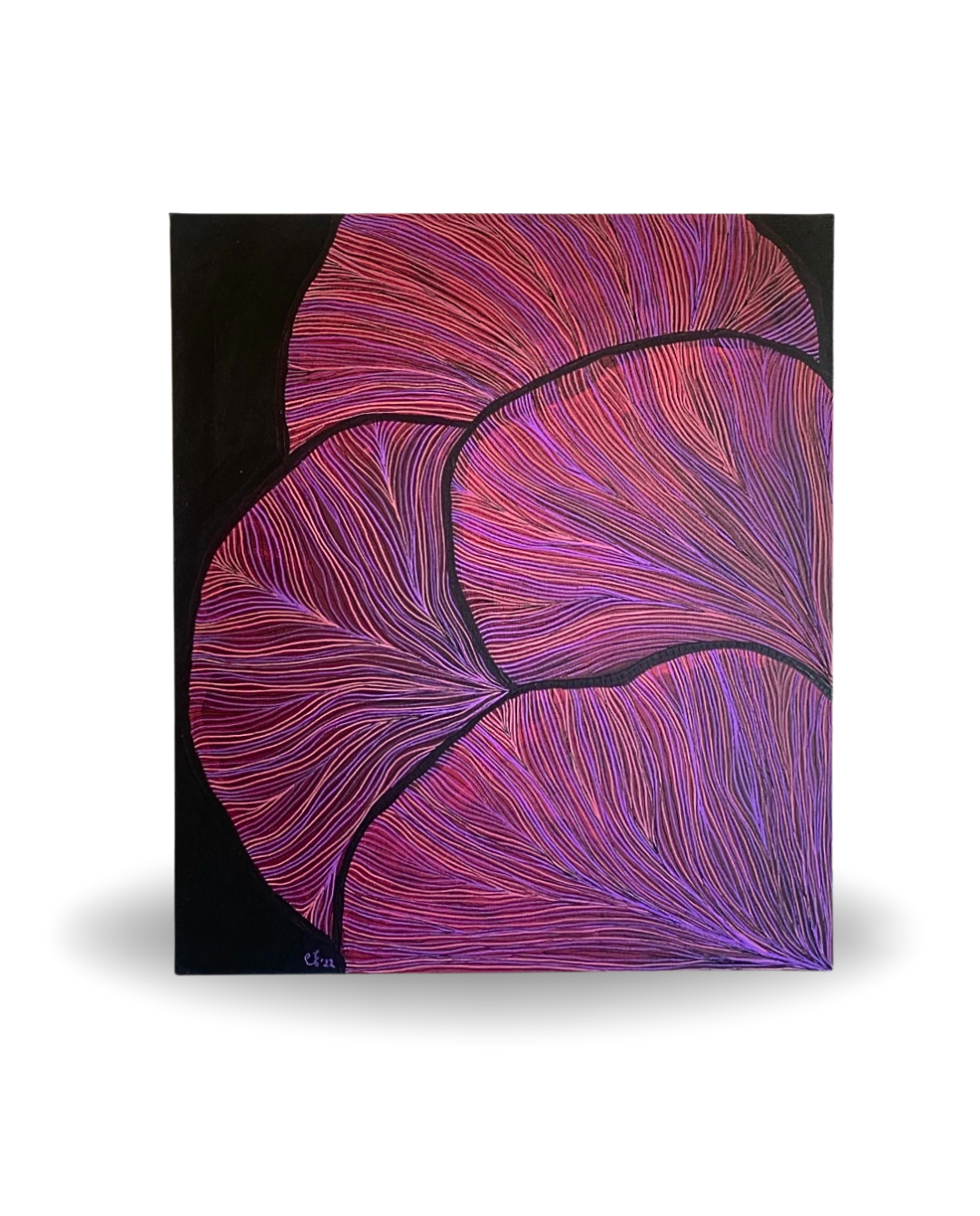 Oyster Shrooms 71.5x83.5cm Neo-Organic Fungi-Inspired Acrylic Painting