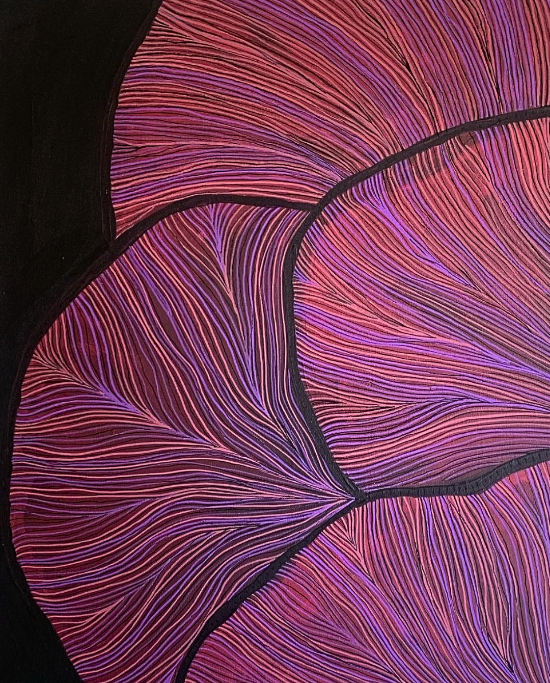 Oyster Shrooms 71.5x83.5cm Neo-Organic Fungi-Inspired Acrylic Painting