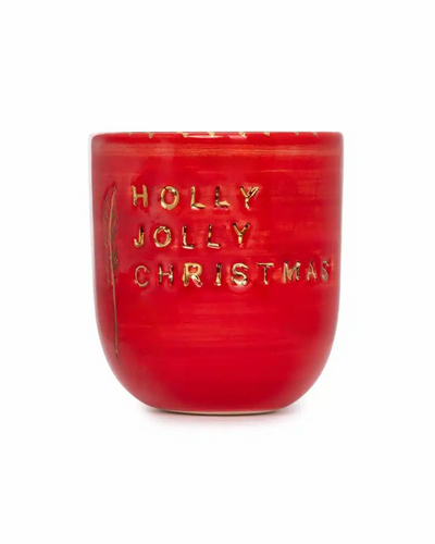 (With Special Gift Box) Xmas Holly Holly Christmas Handmade Ceramic Red Mood Mug