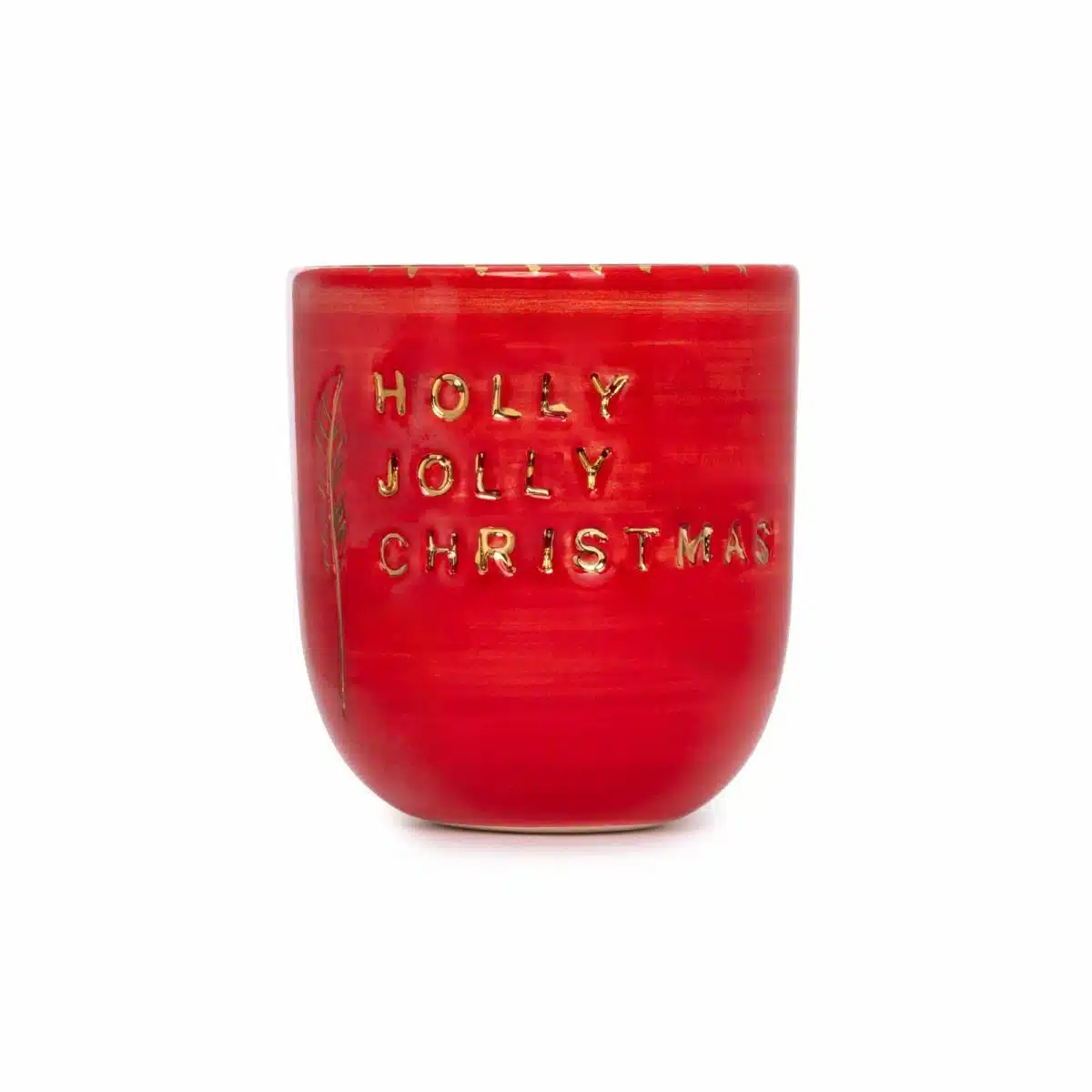 (With Special Gift Box) Xmas Holly Holly Christmas Handmade Ceramic Red Mood Mug