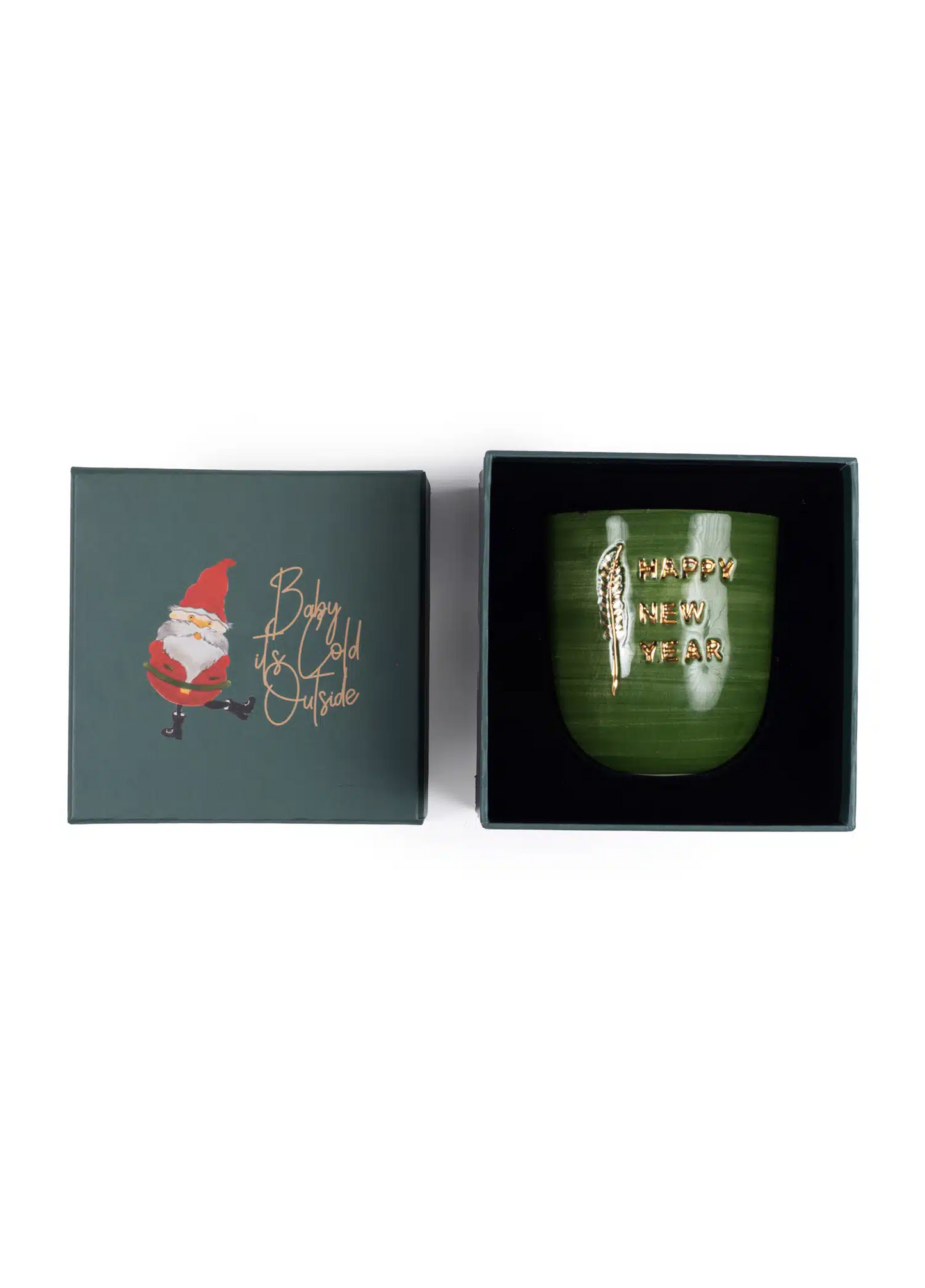 (Special Gift Box) Xmas Merry Christmas Green Handmade Ceramic Mood Mug