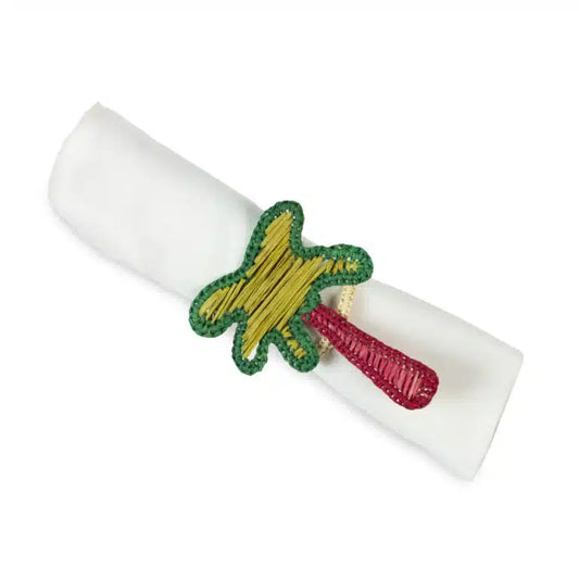 Palm Beach Handmade Pink Palm Napkin Ring Set of 2