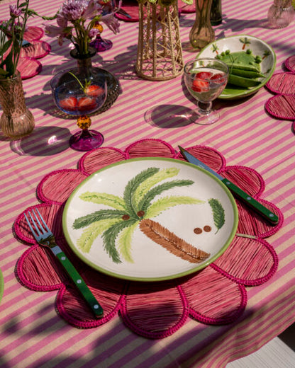 Palm Beach Handmade Pink Floral Placemat Set of 2 (40×40 cm)