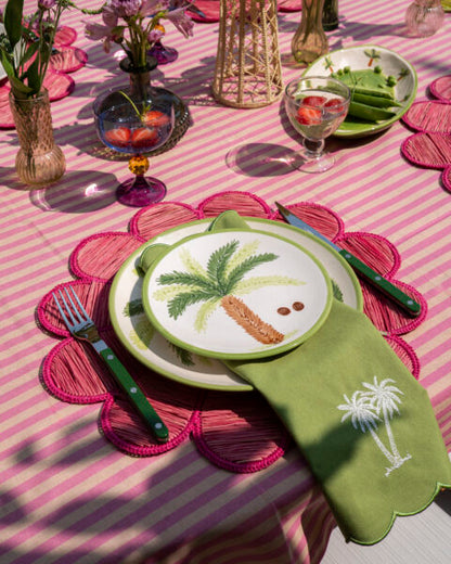 Palm Beach Handmade Pink Floral Placemat Set of 2 (40×40 cm)