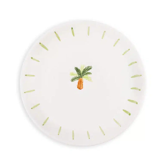 Palm Beach Handmade Ceramic Dinner Plate with Stripes (25 cm)