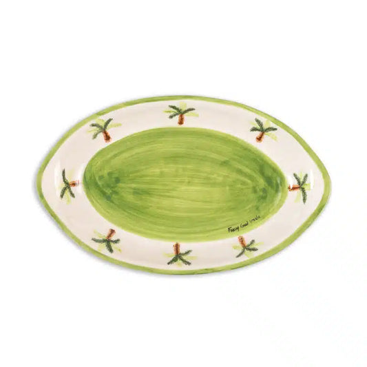 Palm Beach Handmade Ceramic Oval Plate (20 cm)