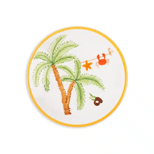 Palm Beach Handmade Ceramic Orange Dessert Plate (18 cm)