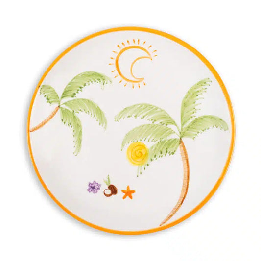 Palm Beach Handmade Orange Ceramic Dinner Plate (25 cm)