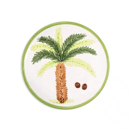 Palm Beach Handmade Green Ceramic Dessert Plate (18 cm)