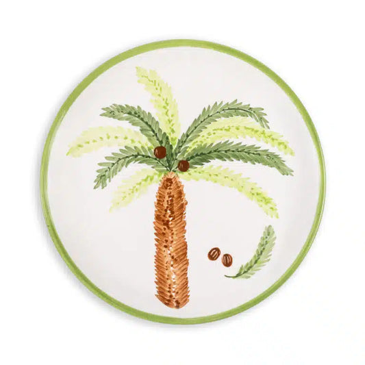 Palm Beach Handmade Green Ceramic Dinner Plate (25 cm)