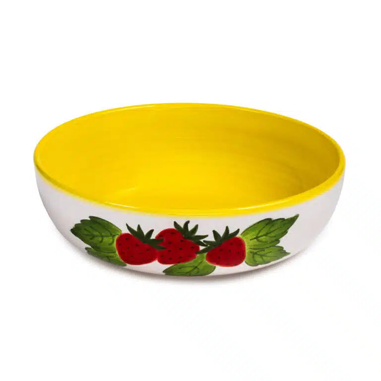 Petite Berry & Flowers Handmade Ceramic Big Salad Bowl (25 cm)