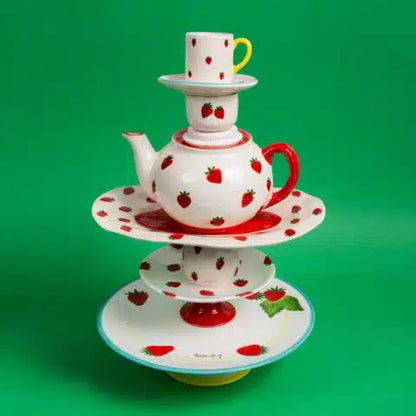 Petite Berry Handmade Ceramic Cake Stand (18 cm)