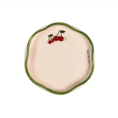 Petite Cherry Handmade Ceramic 3D Mini Plate