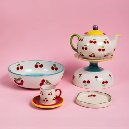 Petite Cherry Handmade Ceramic 3D Mini Plate