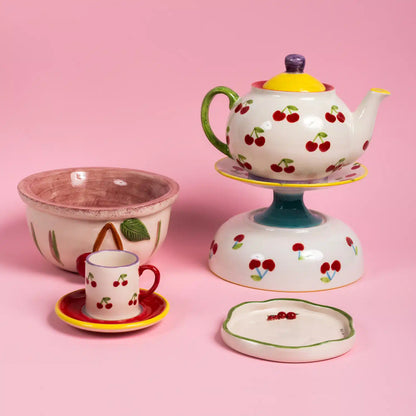 Petite Cherry Handmade Ceramic 3D Mini Plate