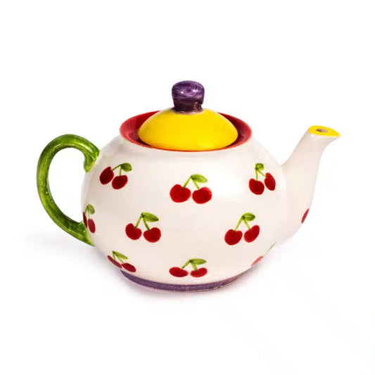 Petite Cherry Handmade Ceramic Large Teapot