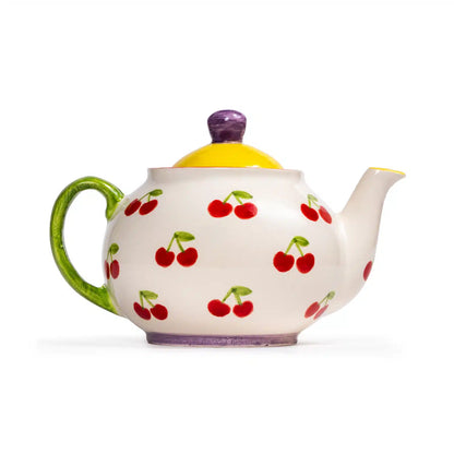 Petite Cherry Handmade Ceramic Large Teapot