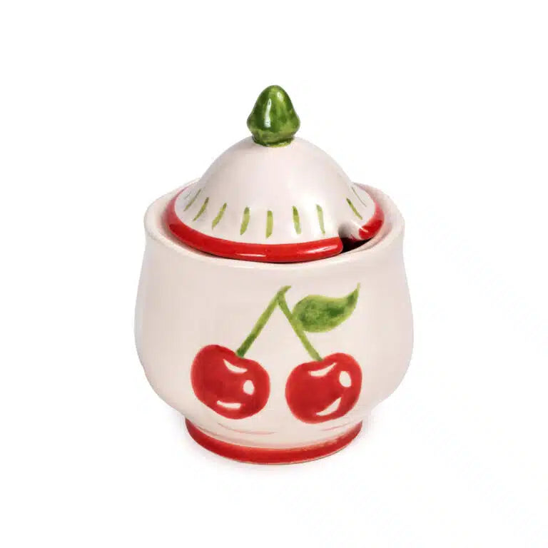 Petite Cherry Handmade Ceramic Jam Jar