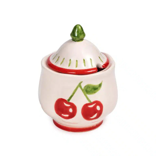 Petite Cherry Handmade Ceramic Jam Jar