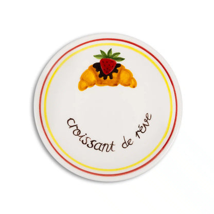 Petite Handmade Ceramic Dessert Plate Set of 6 (18 cm)