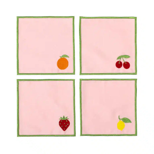 Petite Handmade Cocktail Napkin Set of 4