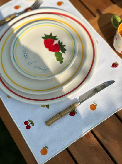 Petite Handmade Fruit-Themed Placemat Set of 2