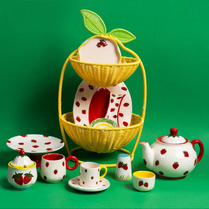 Petite Strawberry Handmade Ceramic 3D Mini Plate