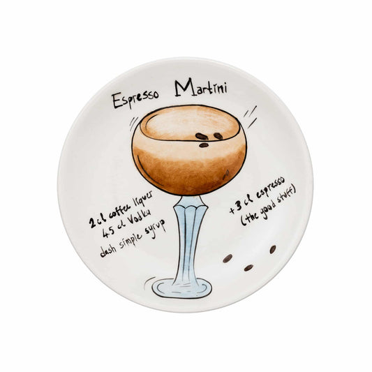 Espresso Martini Pop-Up Cocktail Handmade Ceramic Plate 15 cm