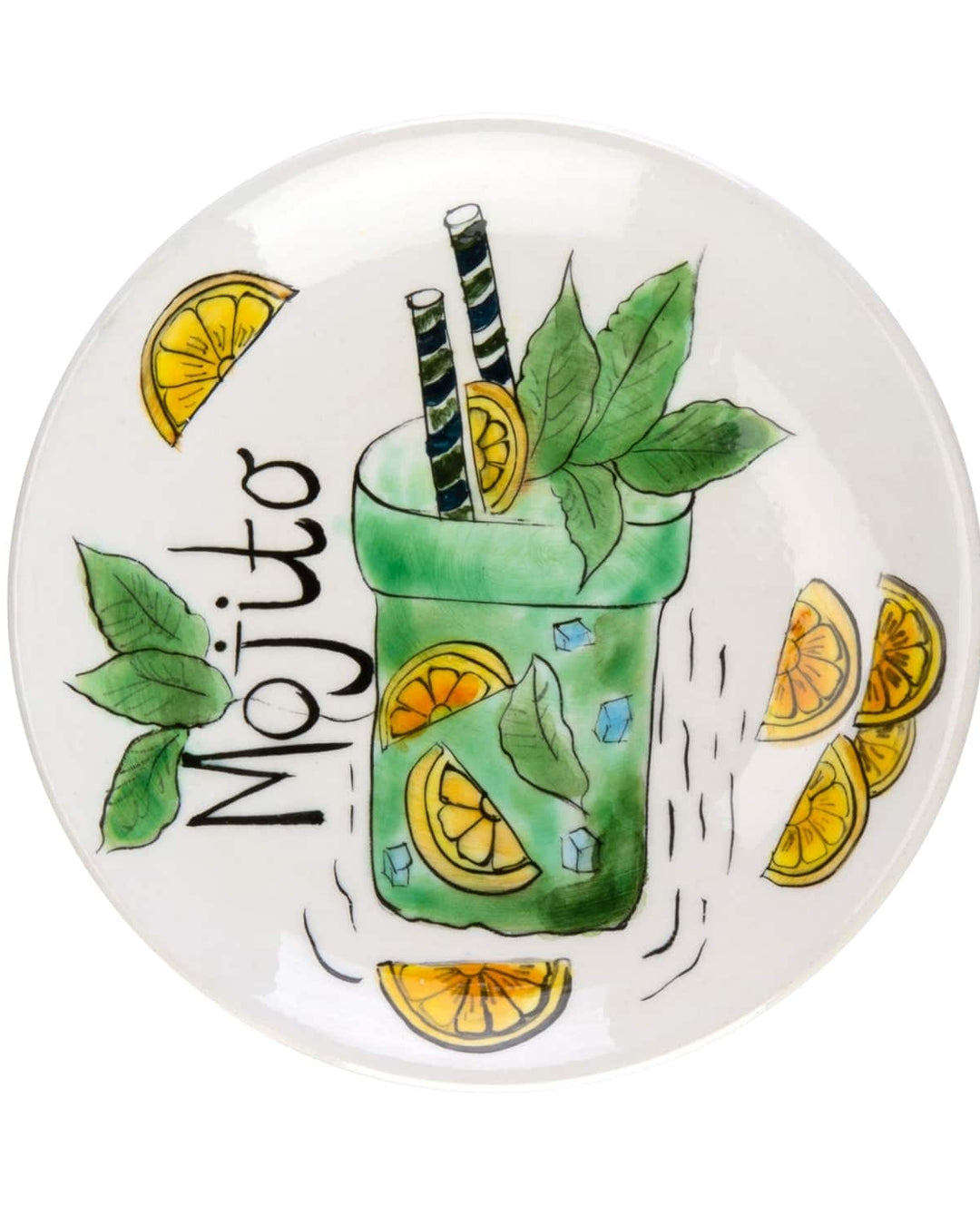 Classic Mojito Pop-Up Cocktail Handmade Ceramic Plate 15 cm