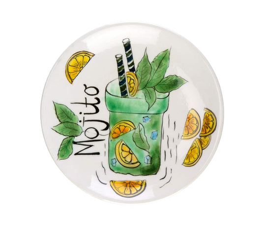 Classic Mojito Pop-Up Cocktail Handmade Ceramic Plate 15 cm