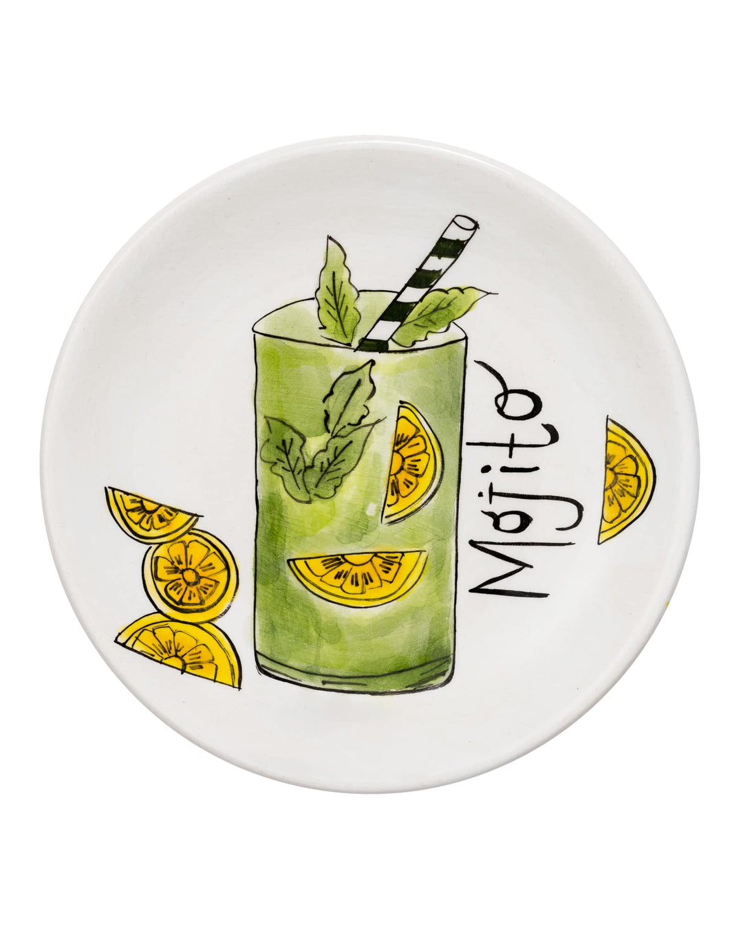 Mojito Pop-Up Cocktail Handmade Ceramic Plate 15 cm