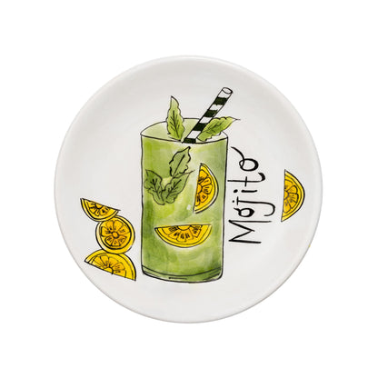 Mojito Pop-Up Cocktail Handmade Ceramic Plate 15 cm