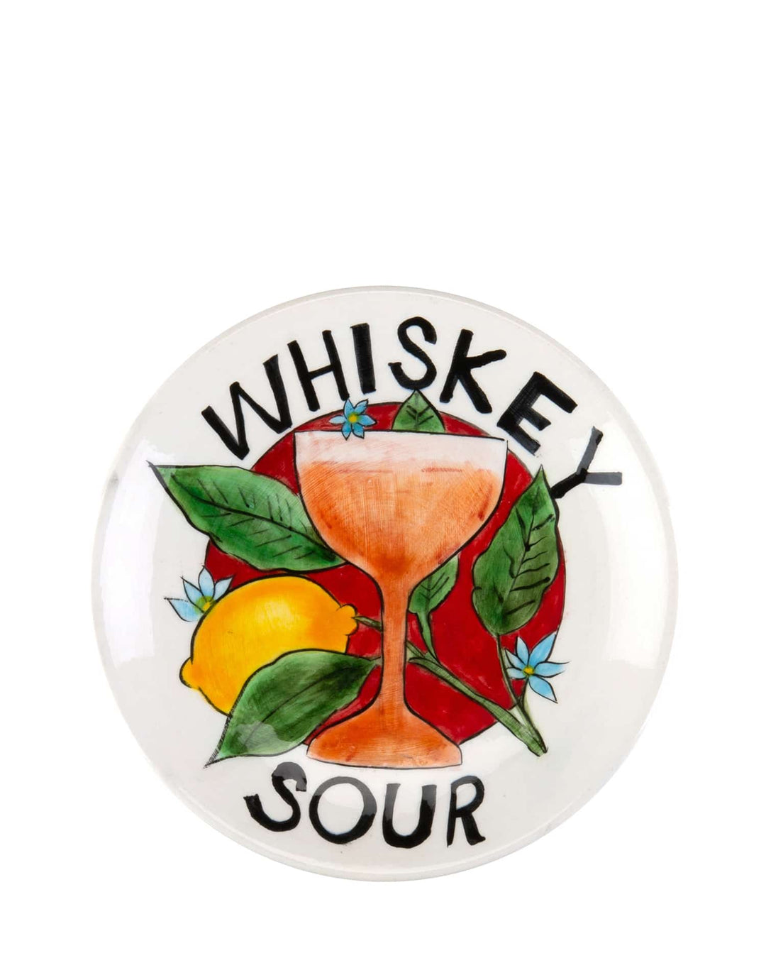 Whiskey Sour Pop-Up Cocktail Handmade Ceramic Plate 15 cm