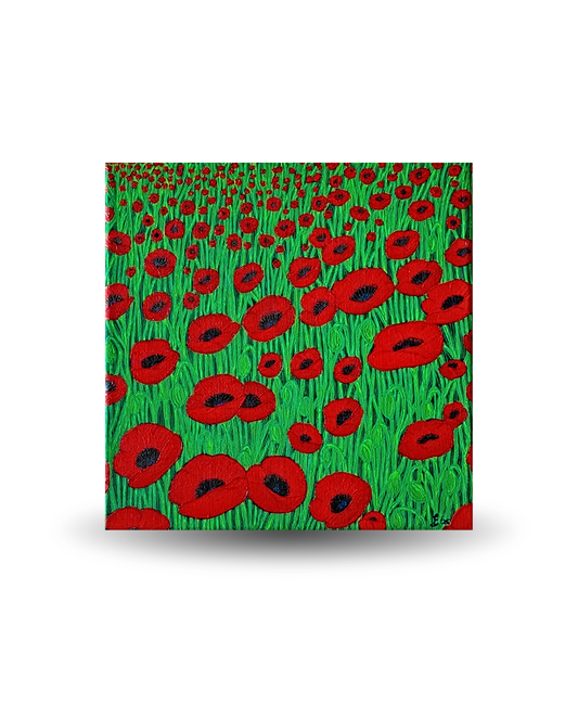 Poppy Field 25x25cm Neo-Organic Surrealist Painting