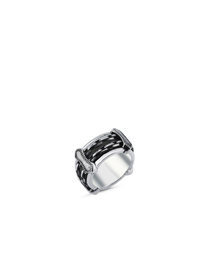 Prince Black Stone-detailed Men’s Silver Ring