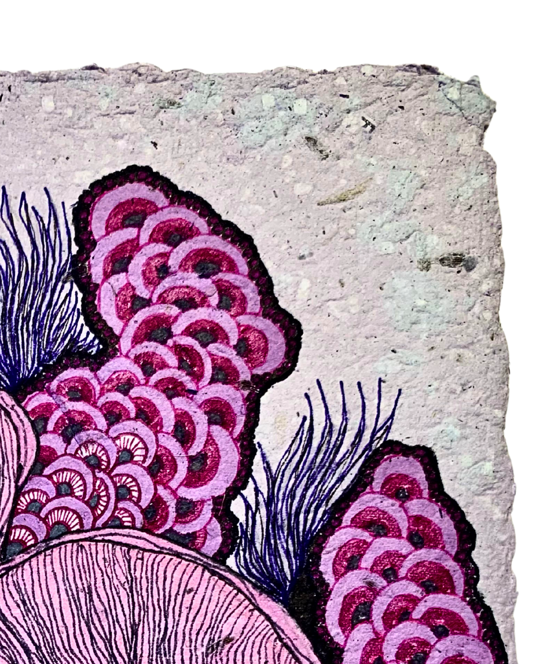 Purple Reef 15x21cm Neo-Organic Surrealist Drawing