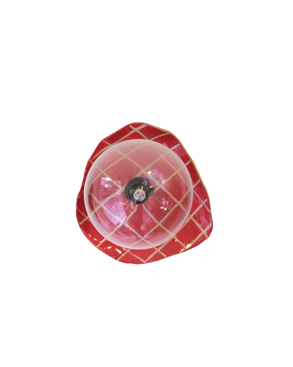 Radiant Pulse Handmade Red Ceramic Wall Lamp