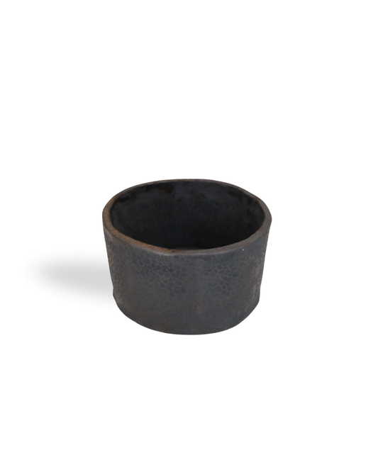 Raven Handmade Black Ceramic Bowl with pattern engraved